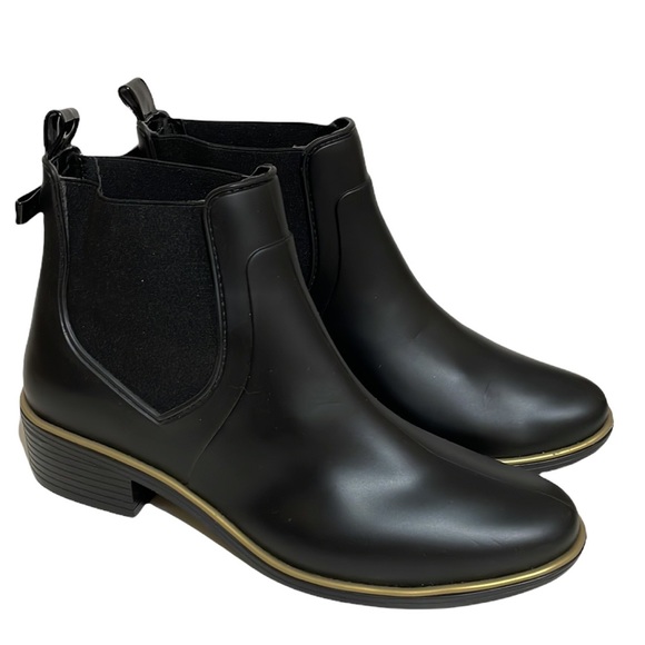 Kate Spade Sedgwick Black Rubber Rain Ankle Boots Size 9 - Picture 6 of 16